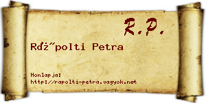 Rápolti Petra névjegykártya